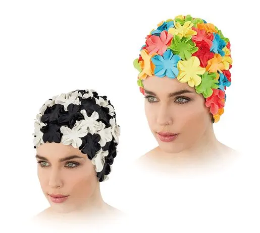 Fashy 3191 Damă gumi úszósapka virágokkal